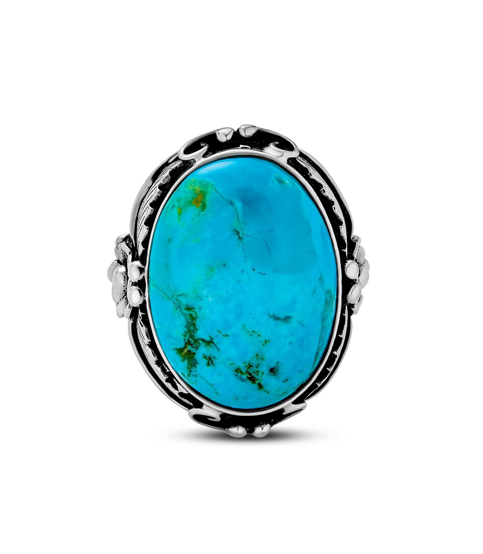 Bling Jewelry Oval Leaf Motif Set Moonstone Statement Ring .925 Sterling Silver
