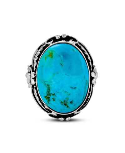 Кольцо Bling Jewelry Leaf Large Oval Natural Stone