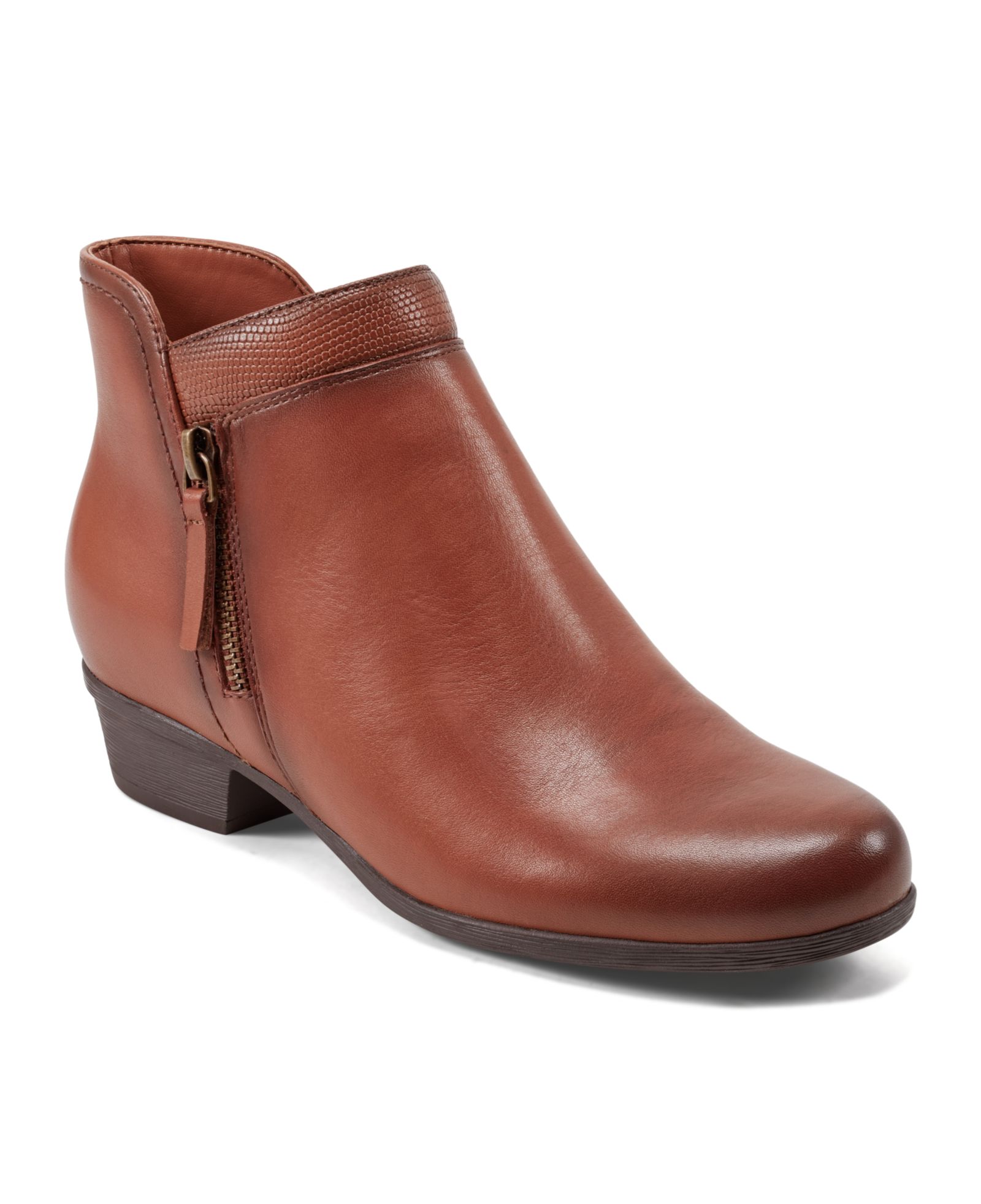 Rockport Women's Carly Leather Block Heel Ankle Booties
