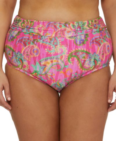 Плавки бикини Becca ETC Plus Size Polynesia Wide-Band Roll High-Waist