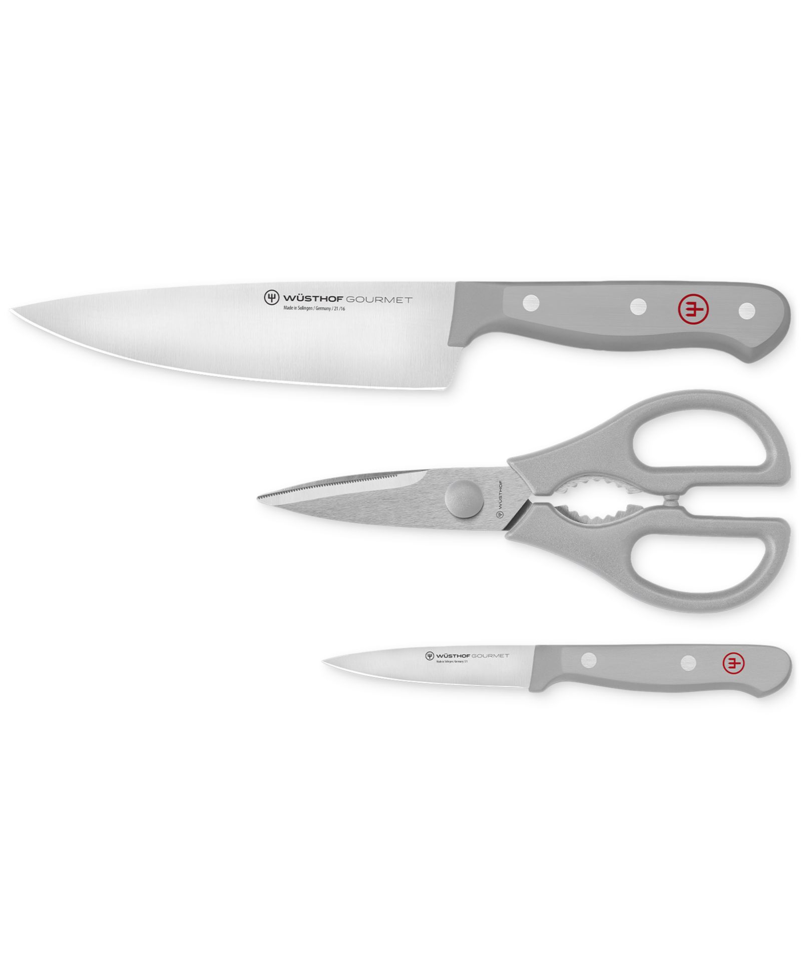 Wüsthof Gourmet Gray 3-Pc. Steel Knife Prep Set