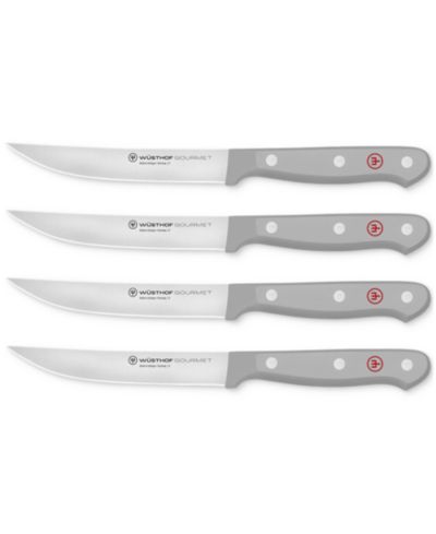 Wüsthof Gourmet Gray 4-Piece Steel Steak Knife Set