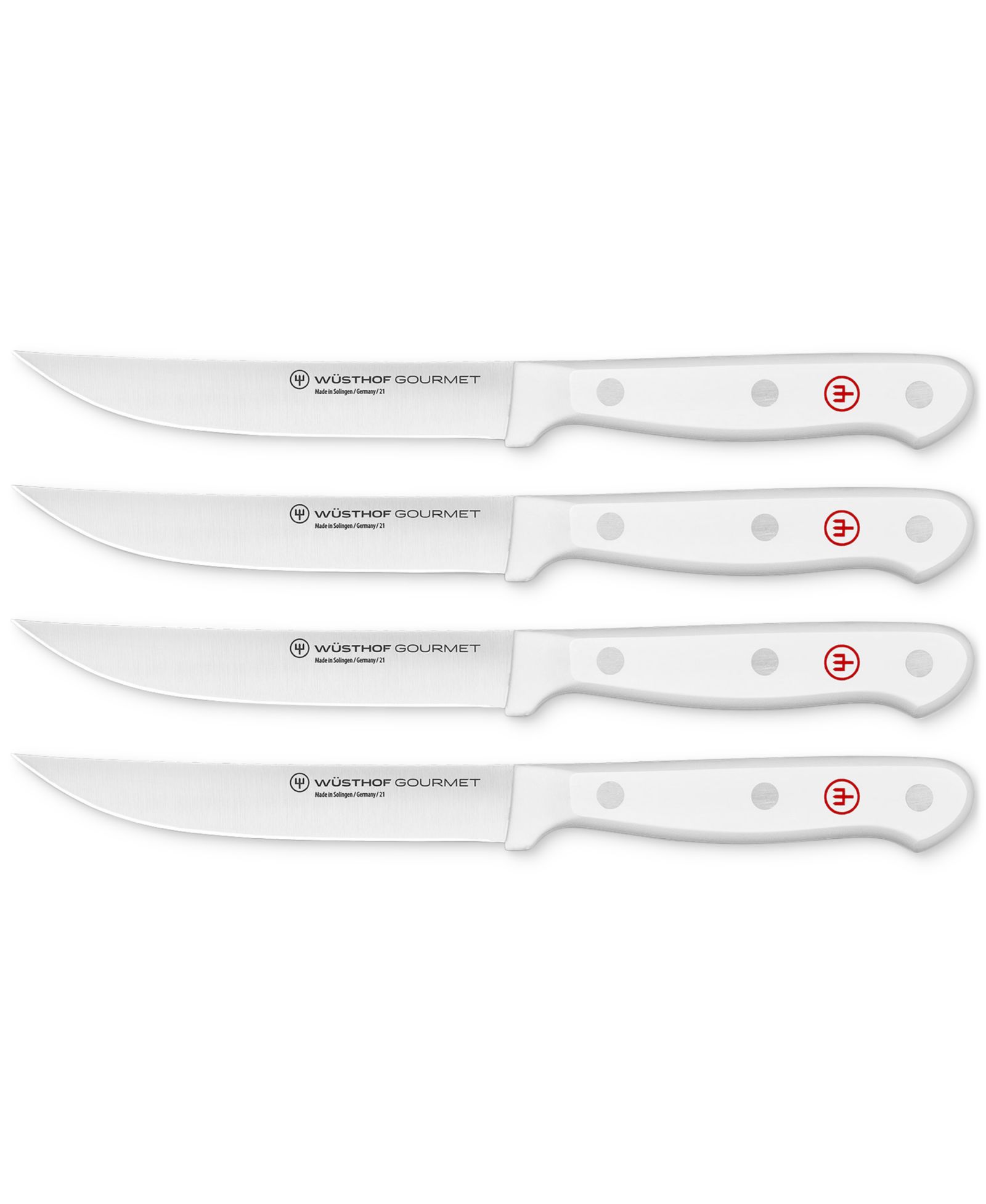 Wüsthof Gourmet White 4-Pc. Steel Steak Knife Set