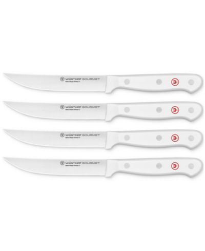 Wüsthof Gourmet White 4-Pc. Steel Steak Knife Set