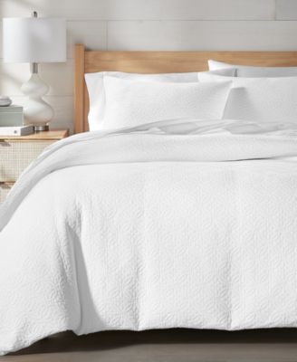 Charter Club Lattice Medallion White 3-Pc. Duvet Cover Set, Full/Queen