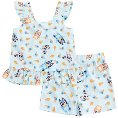 Bluey Girl's 6-12 Dress Jumpsuit and 2-Piece Shorts Set