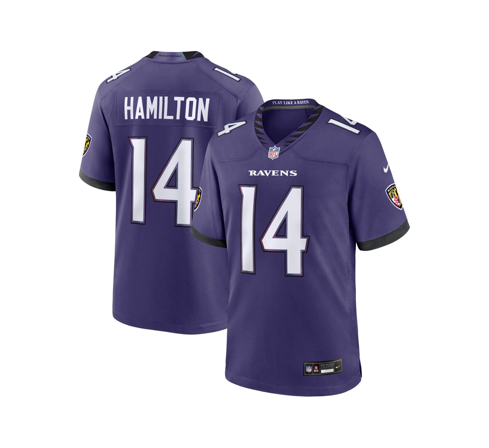Мужская джерси Nike Kyle Hamilton Purple Baltimore Ravens Team Game