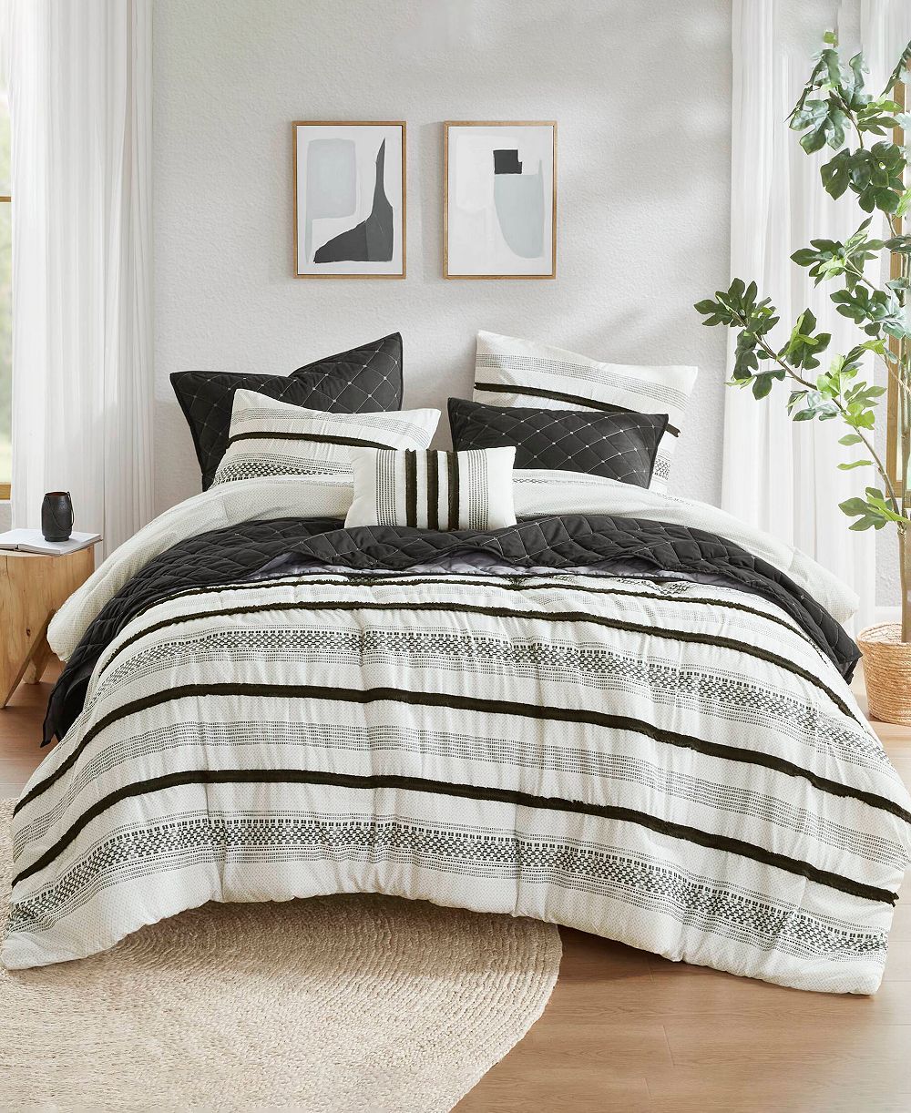 Комплект из 7 предметов Madison Park Carolina Stripe, King/California King