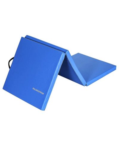 Коврик для фитнеса BalanceFrom Fitness GoGym 6x2ft складной, 3 панели, с ручками, синий
