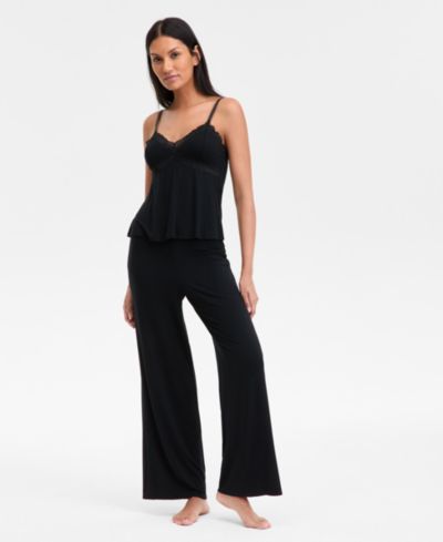 I.N.C. International Concepts Women's Lace-Trim Knit Tank & Pajama Pants Set, Exclusively at Macy's