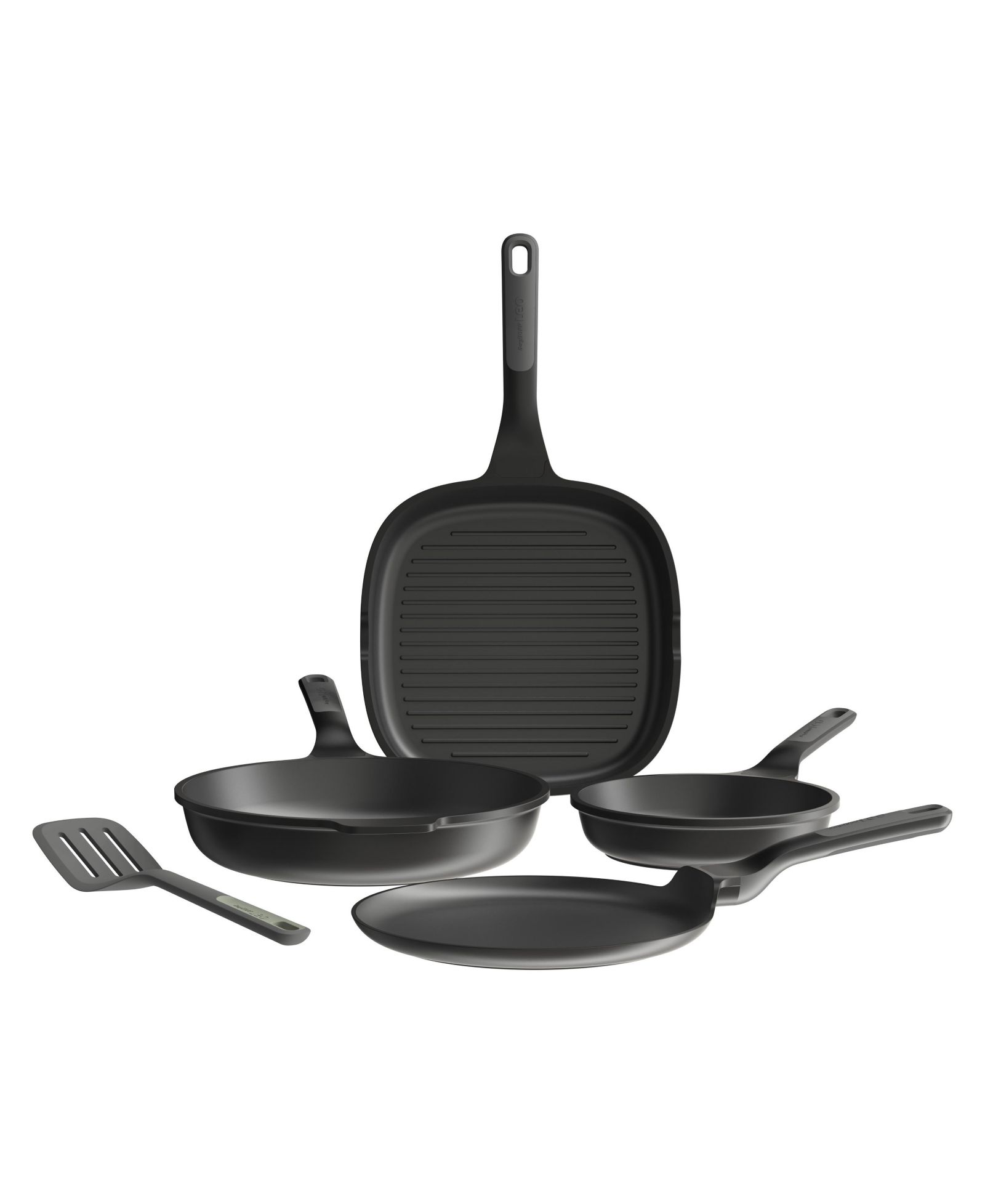 BergHOFF Leo Stone+ 5pc Nonstick Ceramic Specialty Pan Set with Turner