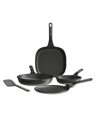 BergHOFF Leo Stone+ 5pc Nonstick Ceramic Specialty Pan Set with Turner