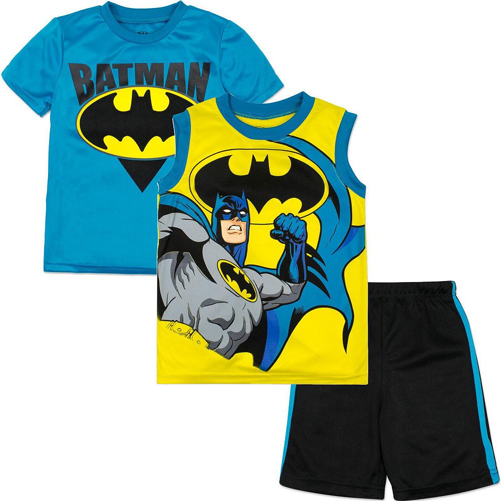 Justice League детский спортивный комплект для мальчиков-малышей (2T-4T): майка, футболка и шорты