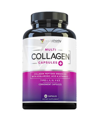 Vitauthority Multi Collagen Capsules, Collagen Peptides Supplement for Hair, Skin, Nails & Joints, Vitauthority, 180ct