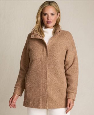 Lands' End Plus Size Boucle Fleece Coat