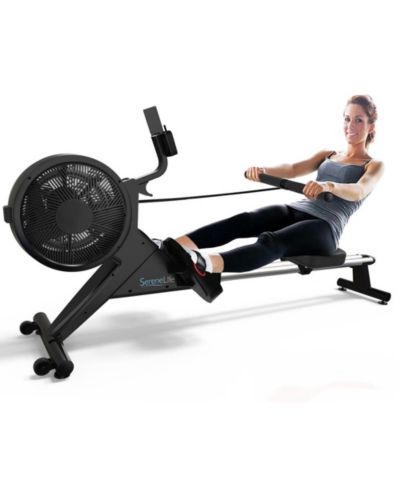 SereneLife Smart Fitness Rowing Machine with Bluetooth and Foldable Design