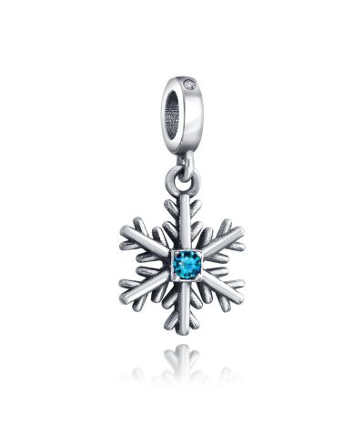 Подвеска-шарм Bling Jewelry Sterling Silver Frozen Winter Crystal Snowflake