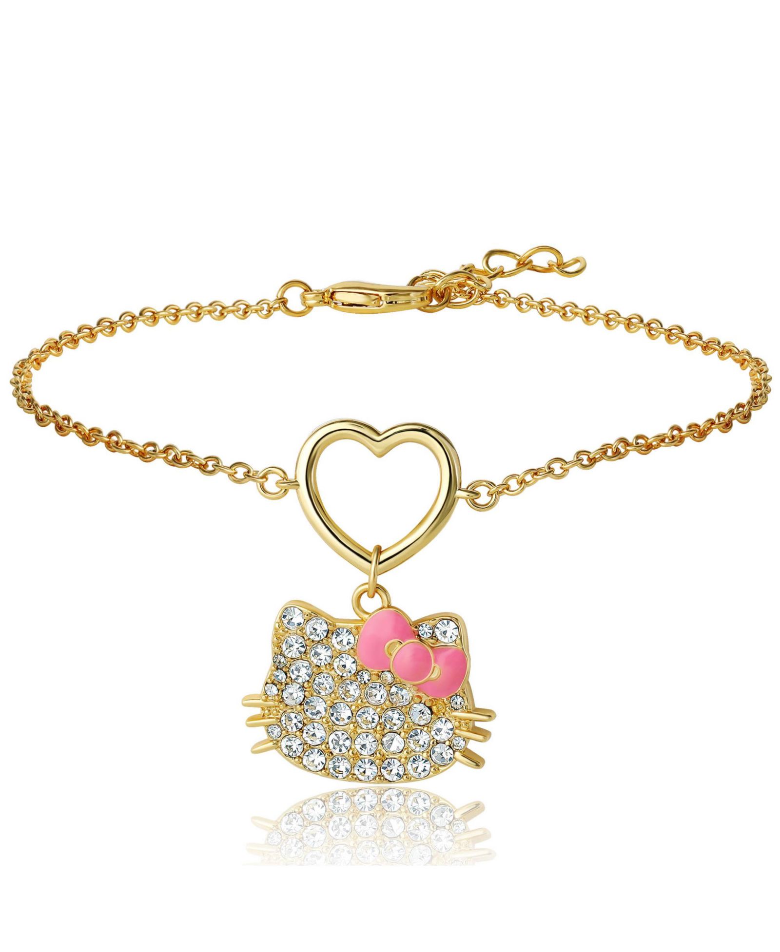 Sanrio Hello Kitty Браслет с подвеской в форме сердца