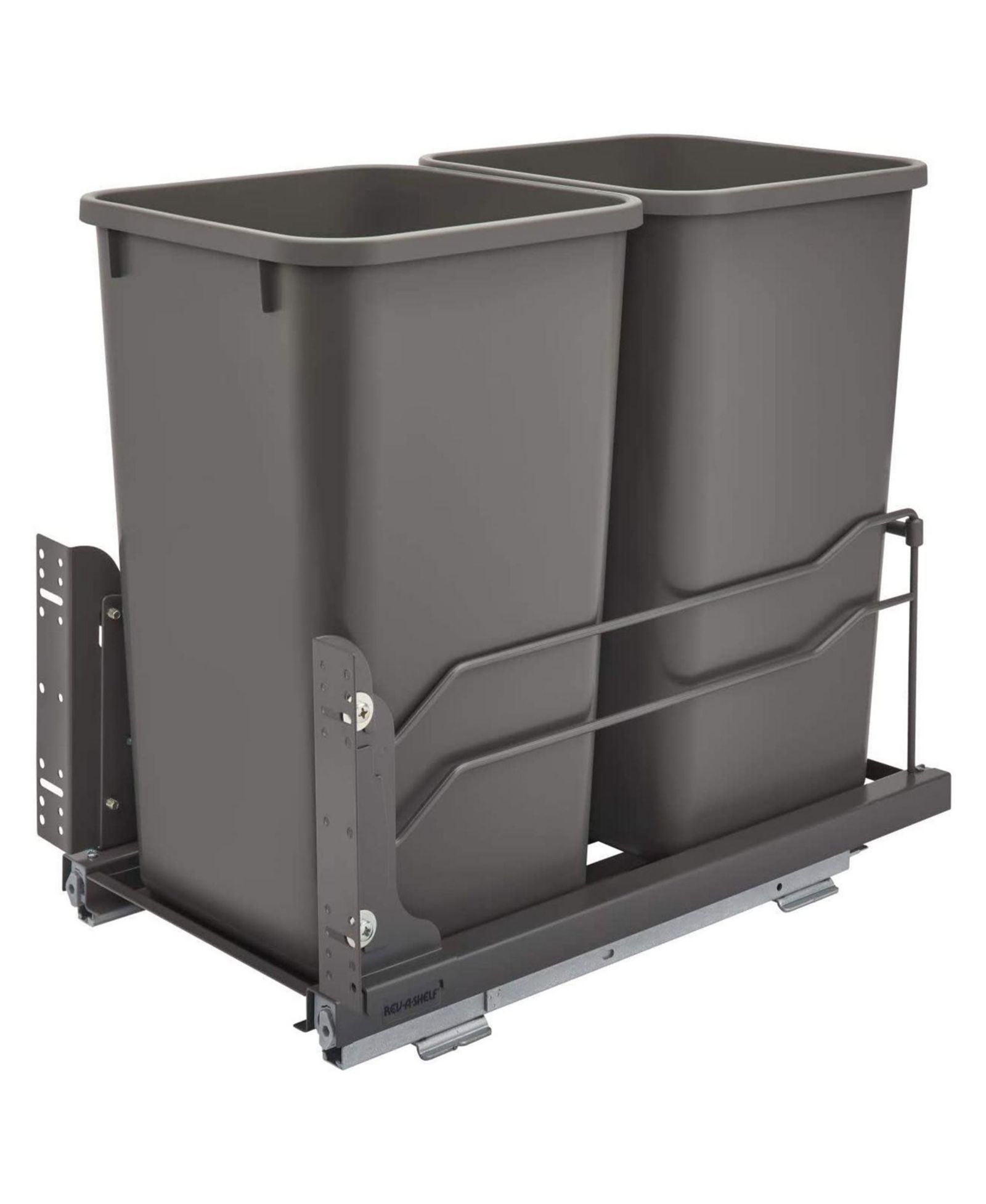 Rev-A-Shelf Double Pullout Trash Can 27 qt. with Soft-close, 53WC-1527SCDM-213