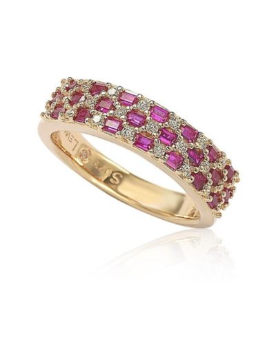 Кольцо Suzy Levian Sterling Cubic Zirconia Pave Baguette Band