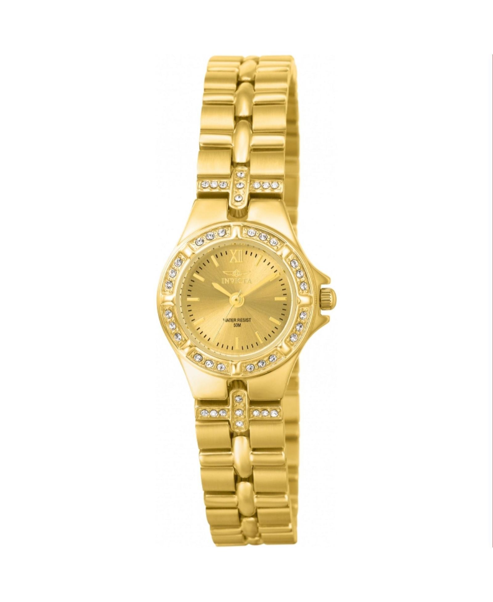 Invicta Женские часы 0134 Wildflower Quartz 3 Hand, золотой циферблат