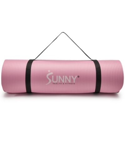 Коврик для йоги Sunny Health & Fitness Premium 1/2-Inch Extra Thick, нескользящий, розовый, 74 x 24 Inches