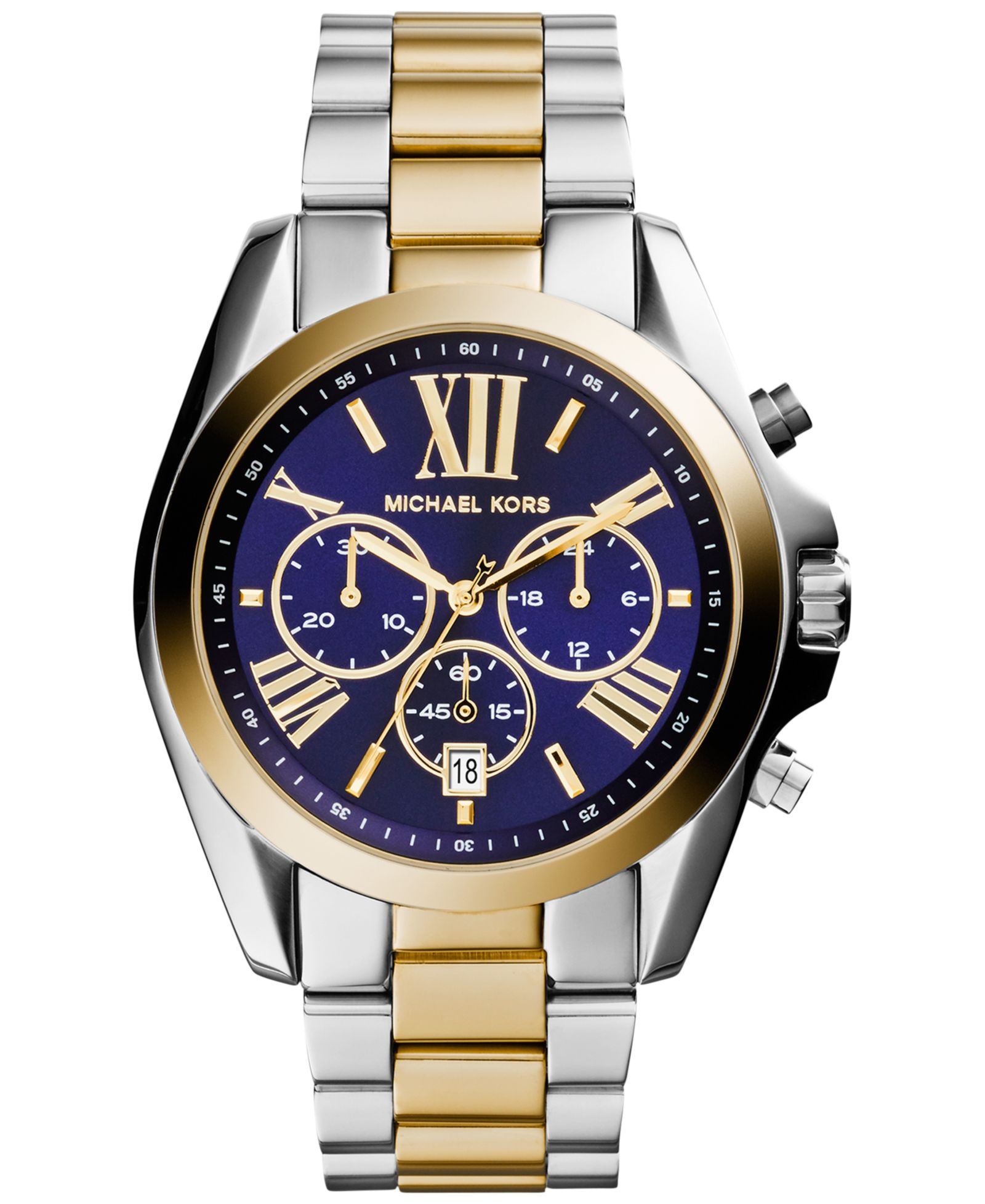 Женские часы Michael Kors Bradshaw Chronograph Two-Tone Stainless Steel Bracelet 43mm MK5976