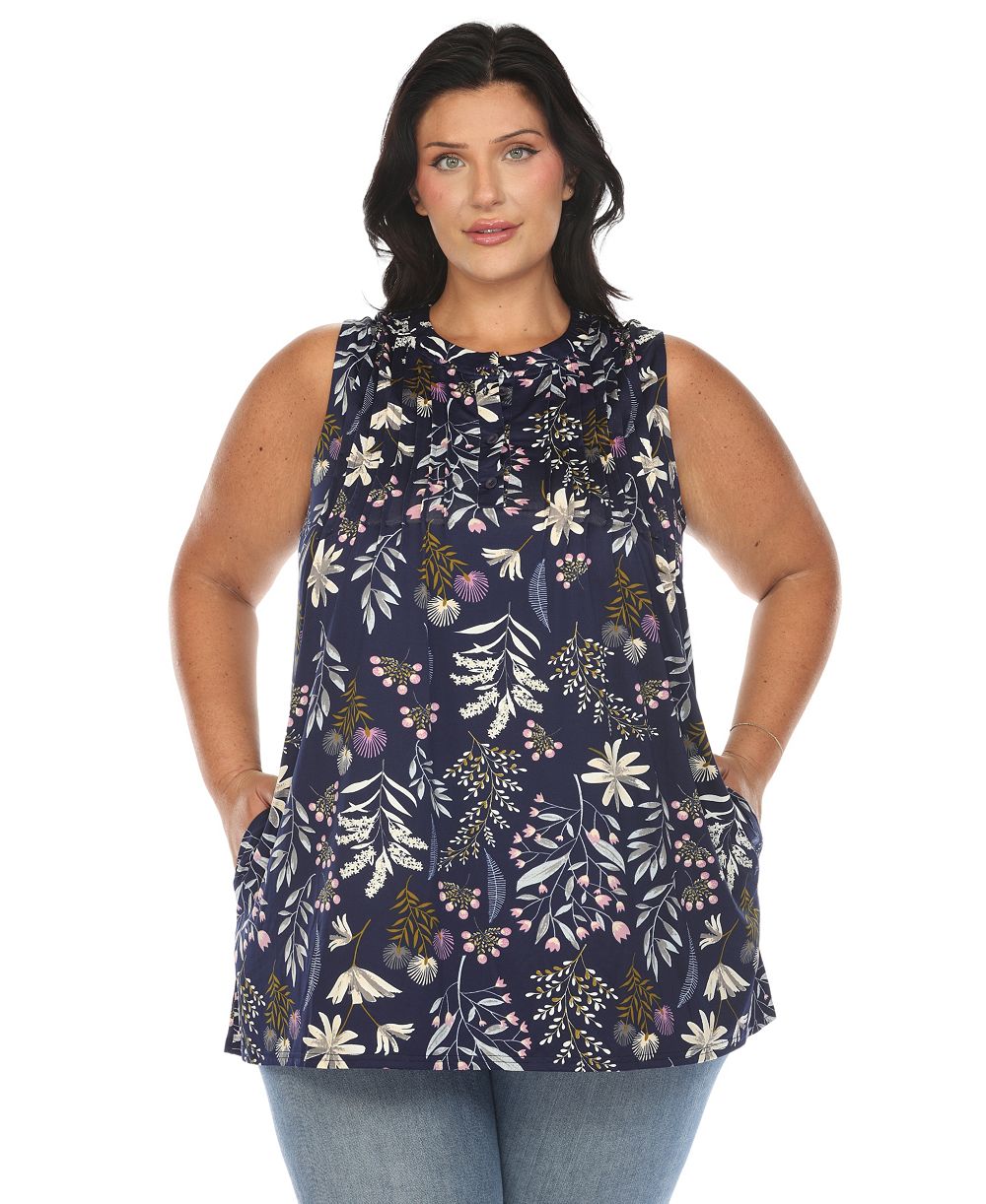Женский туника-топ White Mark Plus Size Floral Sleeveless