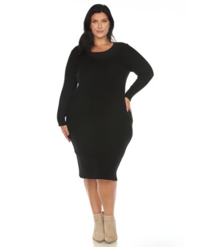 Трикотажное платье миди White Mark Plus Size Rib