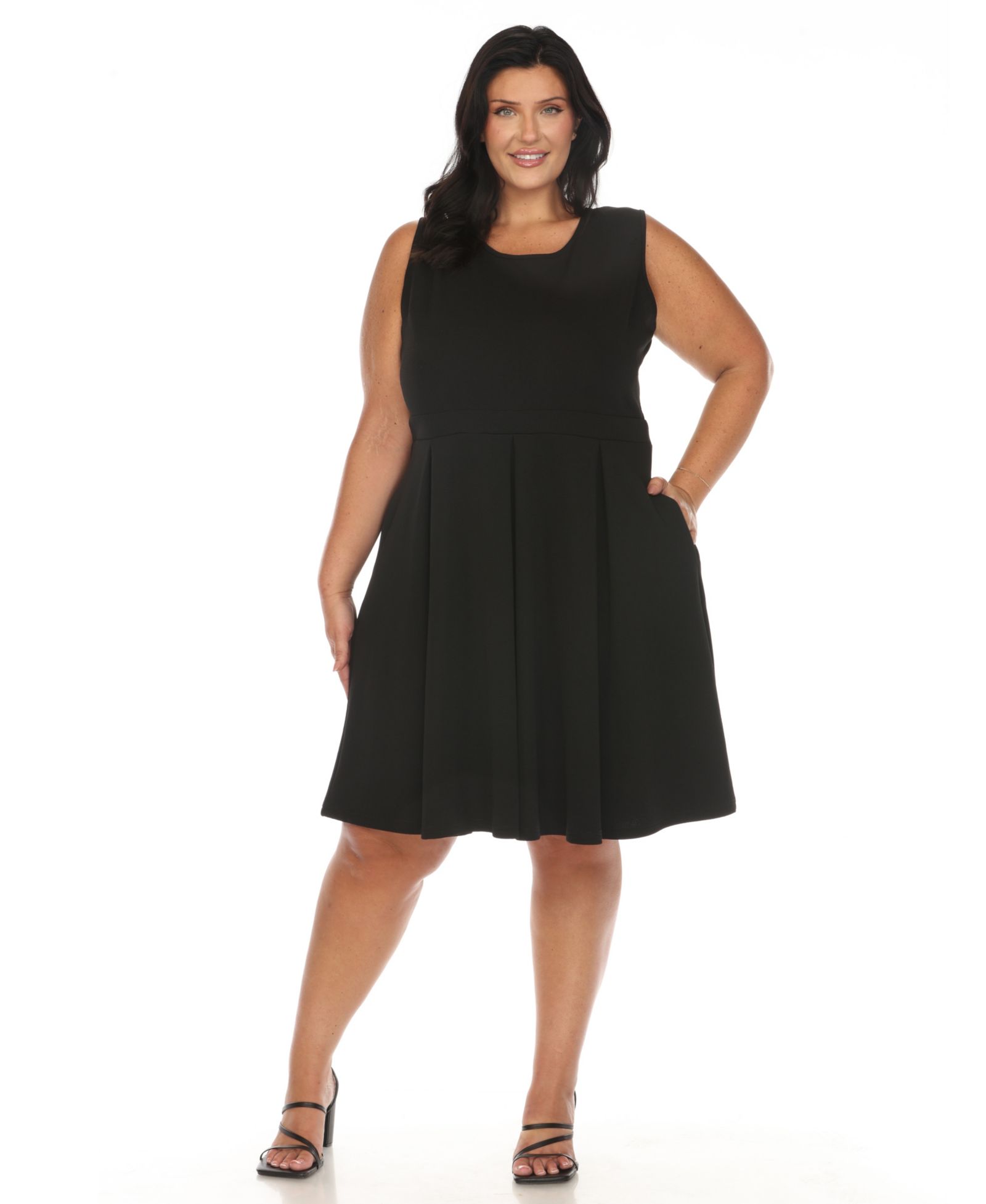 White Mark Plus Size Fit and Flare Dress