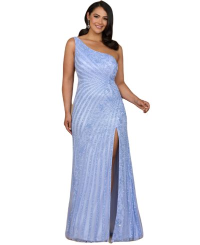 Вечернее платье Lara Women's One shoulder beaded gown with slit