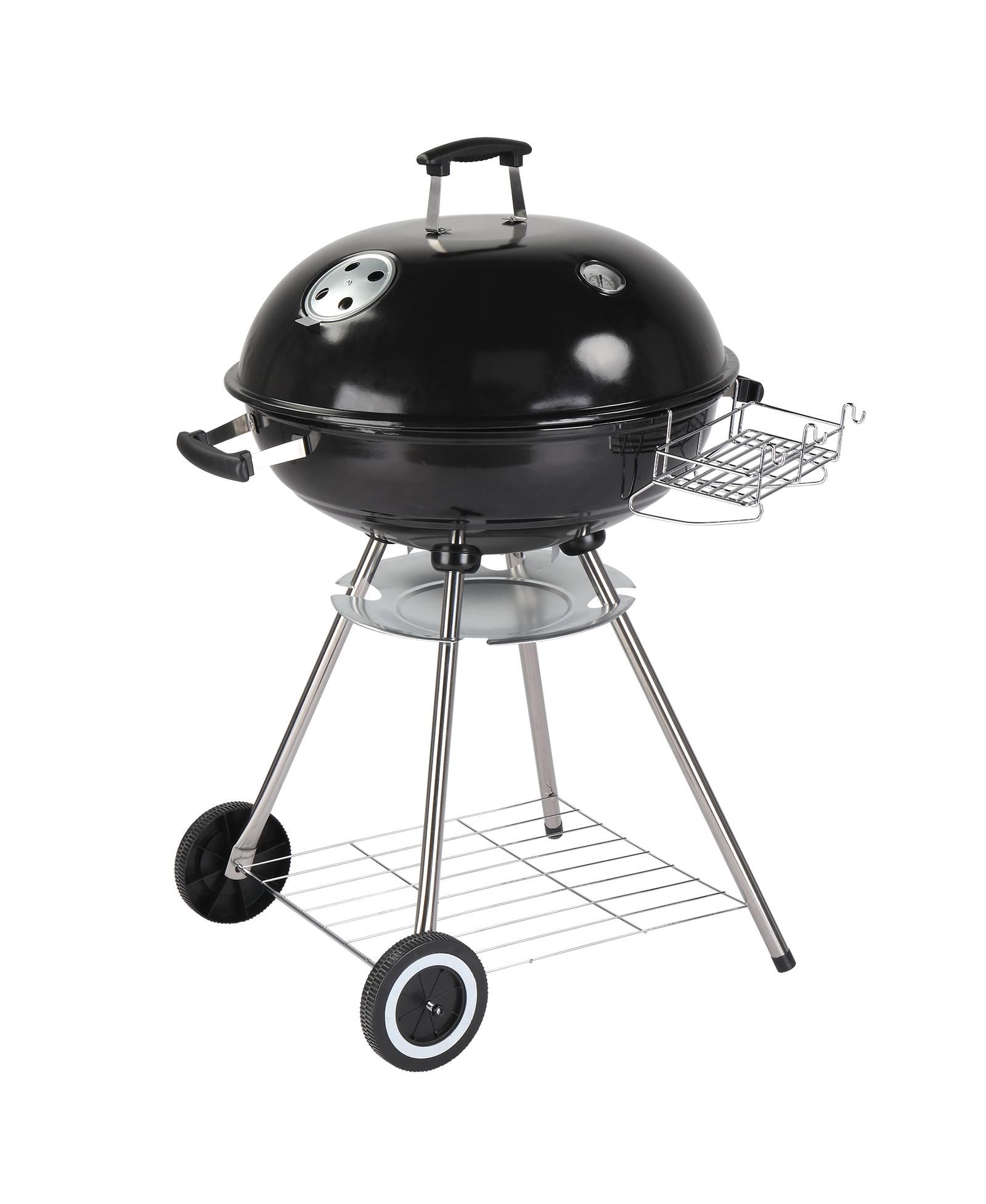 Portable Charcoal Grill with Wheels and Storage Holder