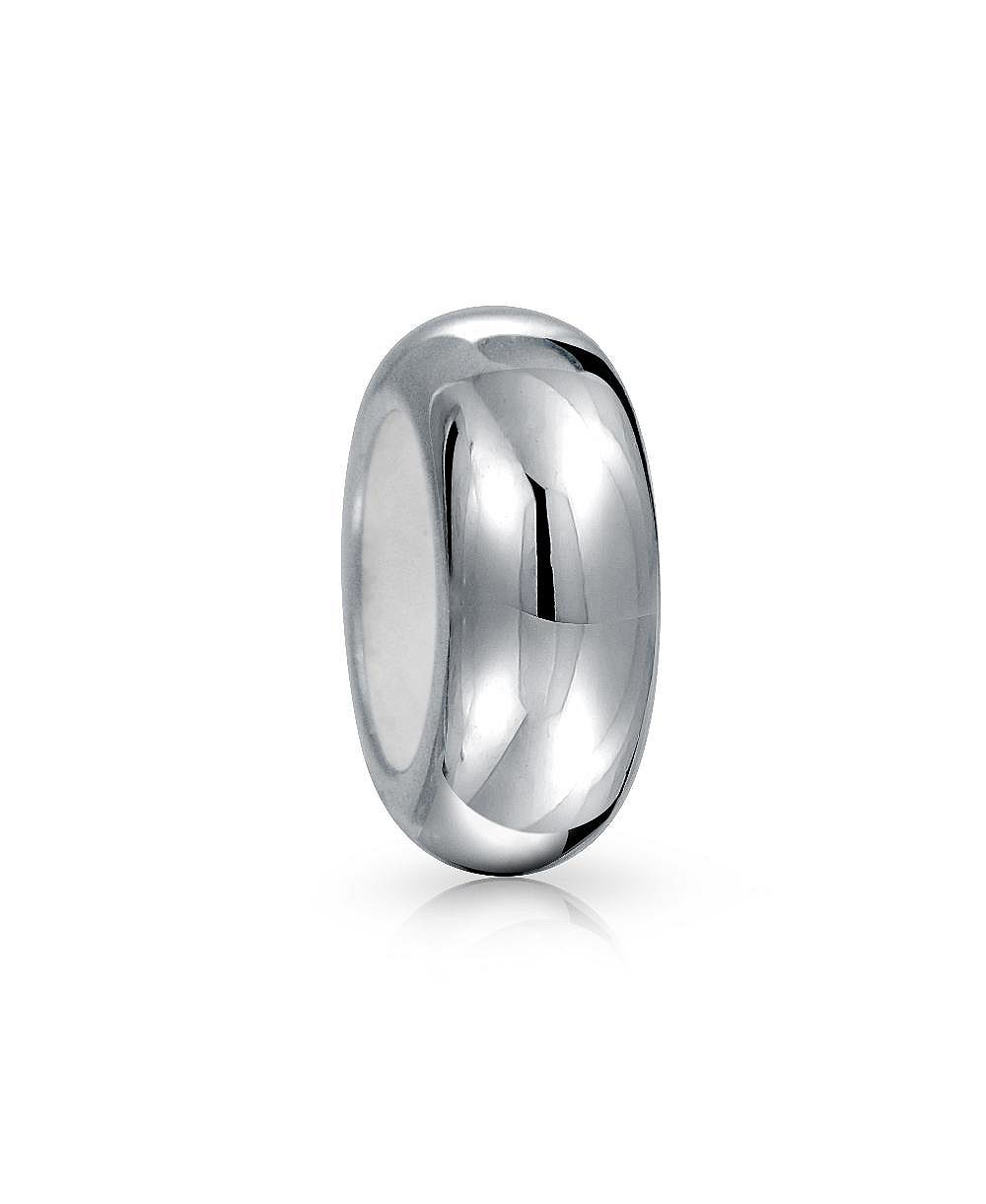 Bling Jewelry Thin Black Rubber Center Spacer Stopper Bead Charm .925 Sterling Silver