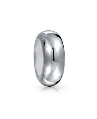 Bling Jewelry Thin Black Rubber Center Spacer Stopper Bead Charm .925 Sterling Silver