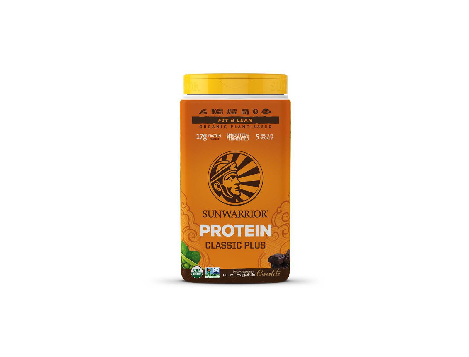 Sunwarrior Classic Plus протеиновый порошок, растительный, Chocolate Flavor, 750gm (30 Servings)
