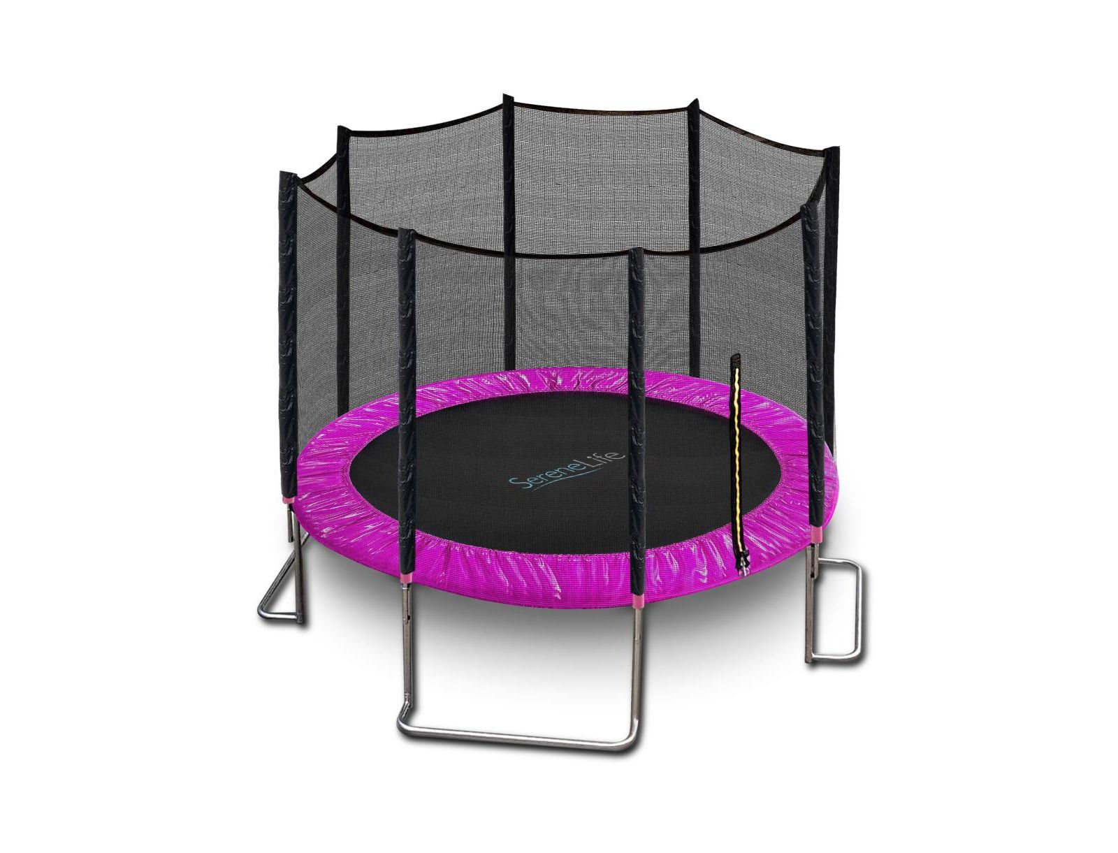 Уличный батут SereneLife с защитной сеткой - 10ft, розовый