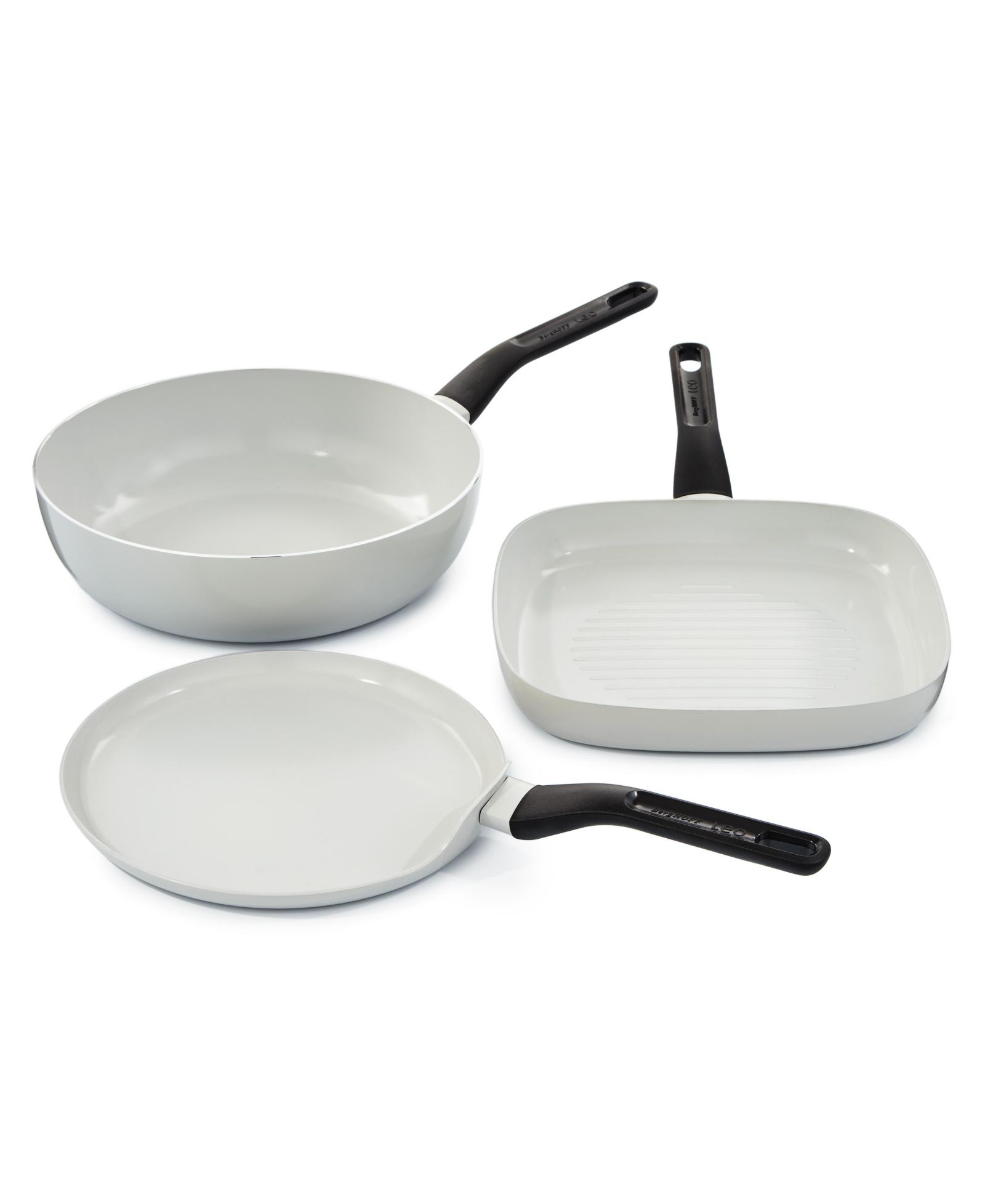 BergHOFF Leo Glints 3pc Ceramic Nonstick Cookware Set, Spirit