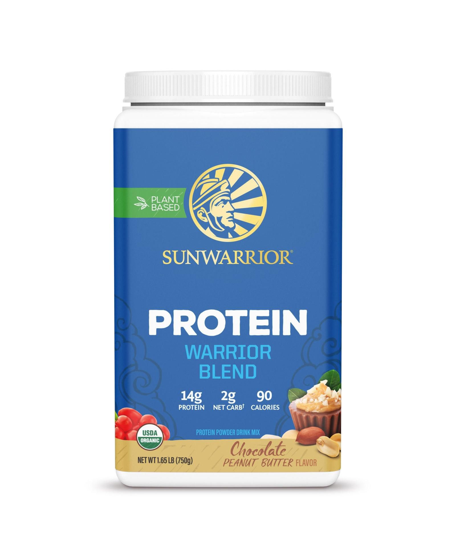 Sunwarrior Warrior Blend Protein,Plant-Based Organic Protein Powder, Chocolate Peanut Butter, Sunwarrior, 750gm