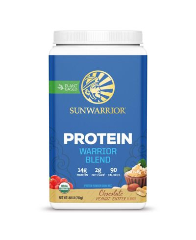 Sunwarrior Warrior Blend Protein,Plant-Based Organic Protein Powder, Chocolate Peanut Butter, Sunwarrior, 750gm