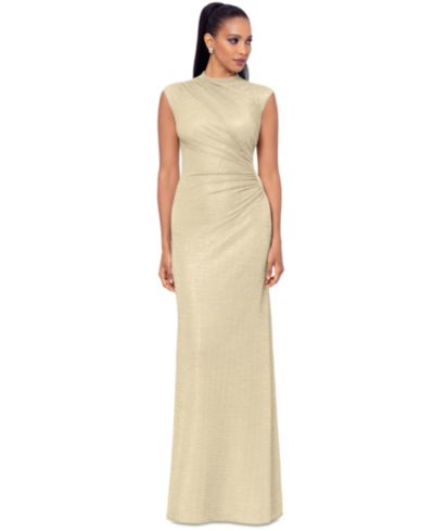 Женское платье Betsy & Adam Metallic Ruched Gown