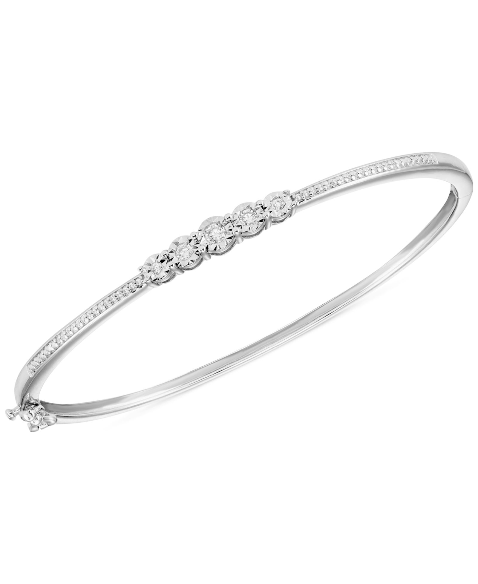 Браслет Diamond Five Stone Bangle (1/4 ct. t.w.) в серебре Sterling Silver