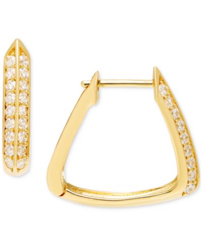 Серьги-кольца с бриллиантовым геометрическим узором (1/2 ct. t.w.), золото 14k White или Yellow