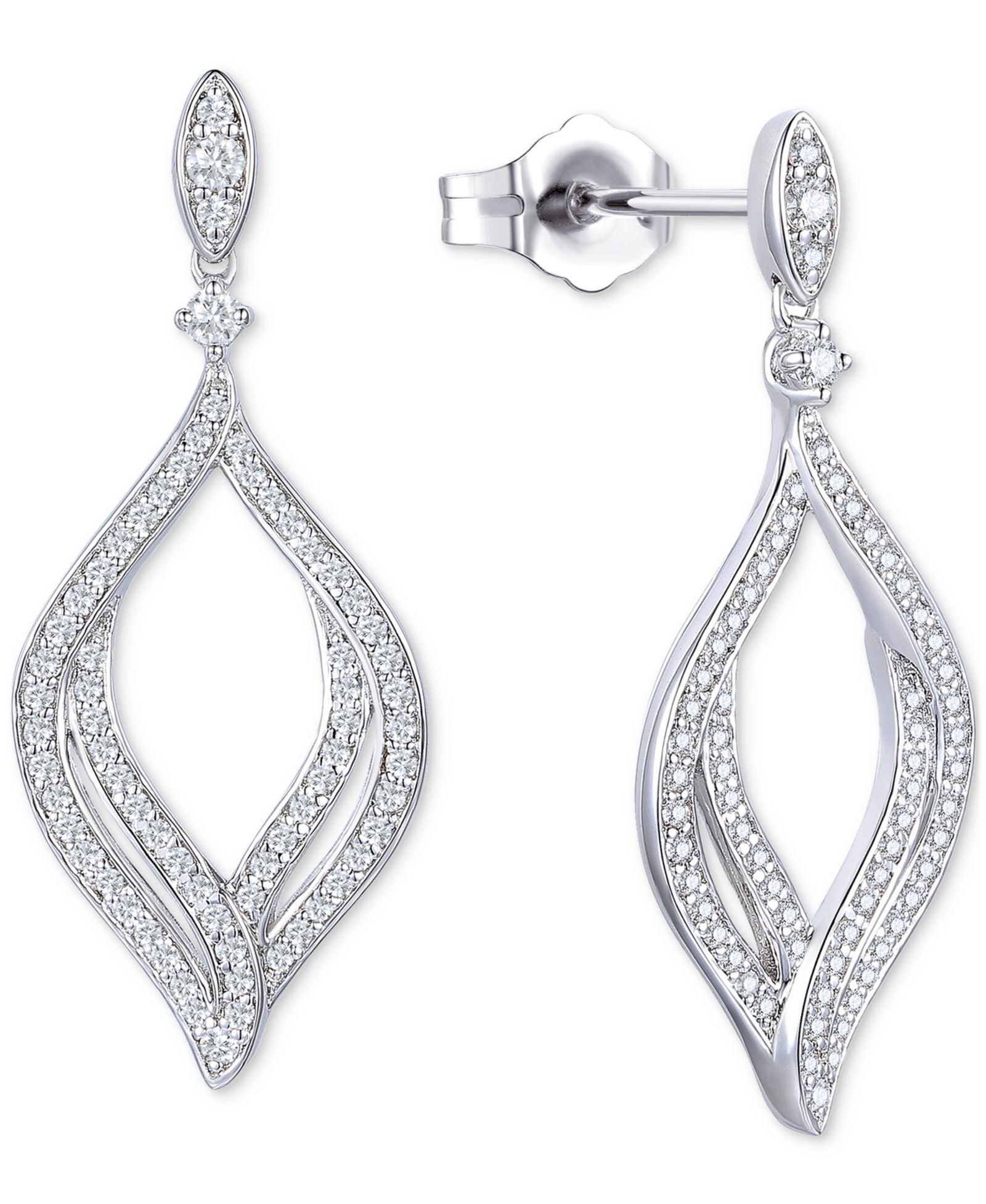 Серьги с бриллиантами Diamond Drop (1/2 ct. t.w.) в 10k White Gold