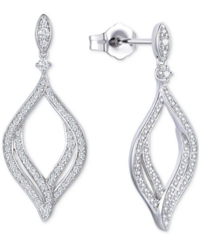 Серьги с бриллиантами Diamond Drop (1/2 ct. t.w.) в 10k White Gold