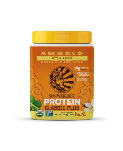 Sunwarrior Classic Plus Protein Powder, Plant-Based Protein, Sunwarrior, Vanilla Flavor, 375gm (15 Servings)