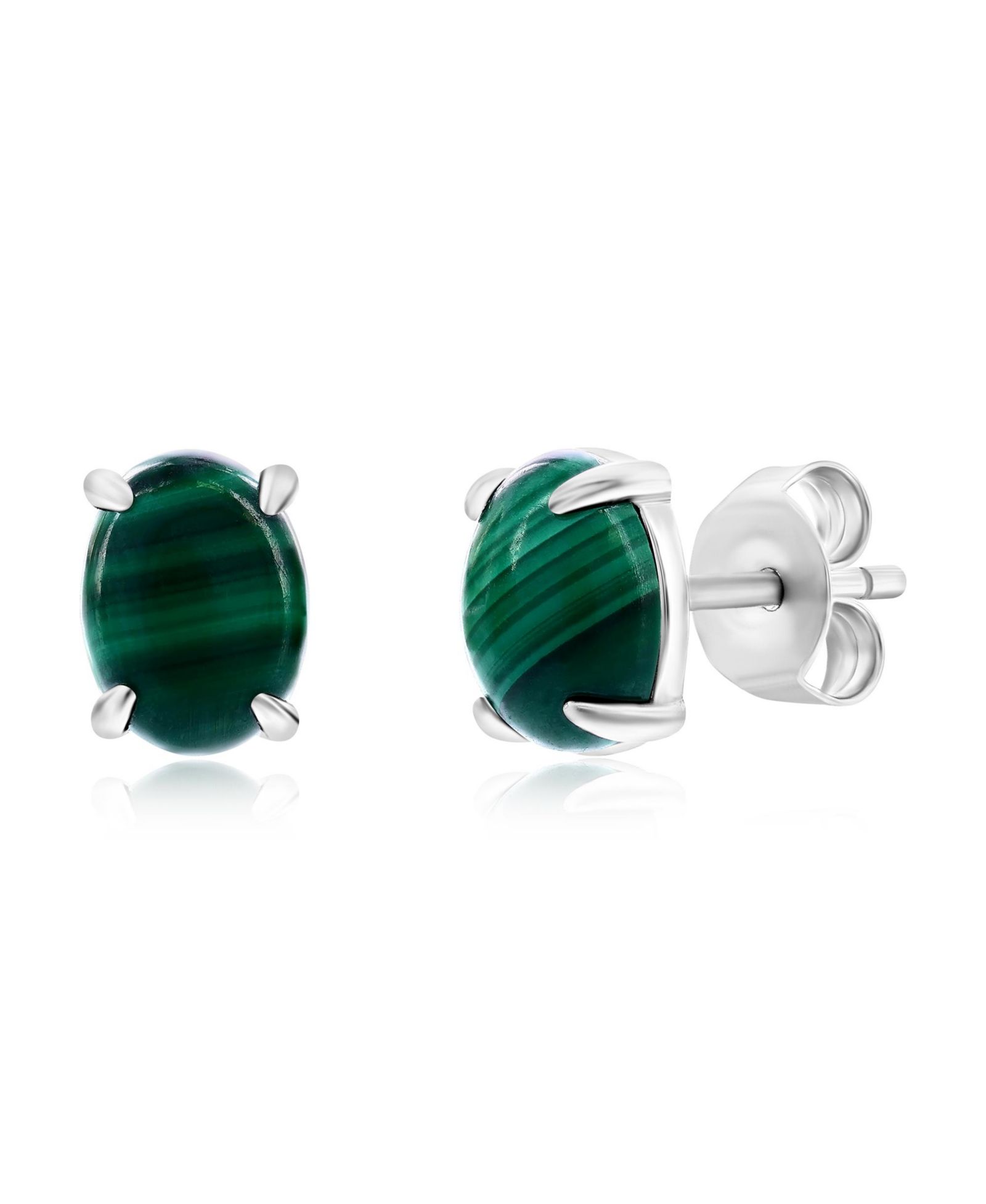 Caribbean Treasures Серьги-гвоздики из стерлингового серебра Oval Stud