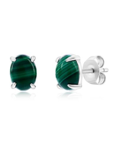 Caribbean Treasures Серьги-гвоздики из стерлингового серебра Oval Stud