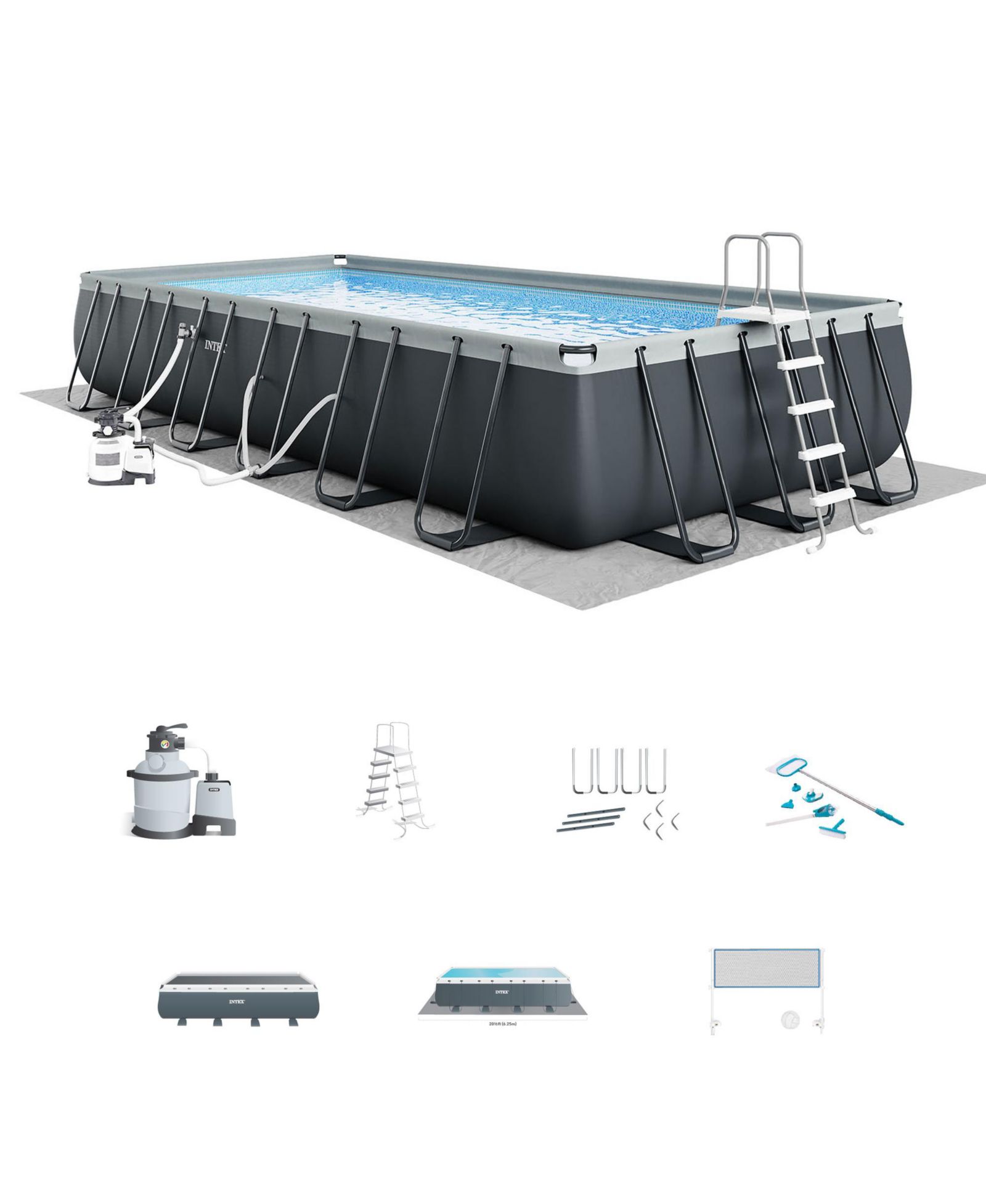 Intex 26367EH 24' x 12' x 52" Rectangular XTR Frame Swimming Pool w/ Filter Pump