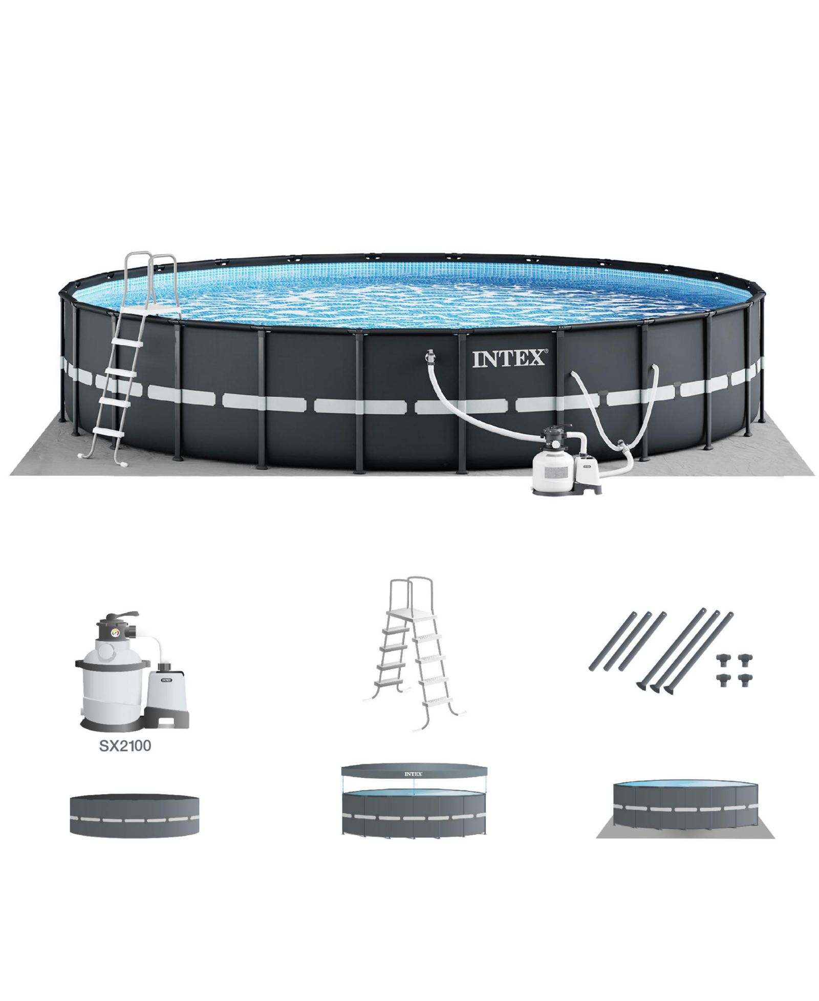 Intex 18Ft x 52In Ultra XTR Frame Round Above Ground Swimming Pool Set with Pump