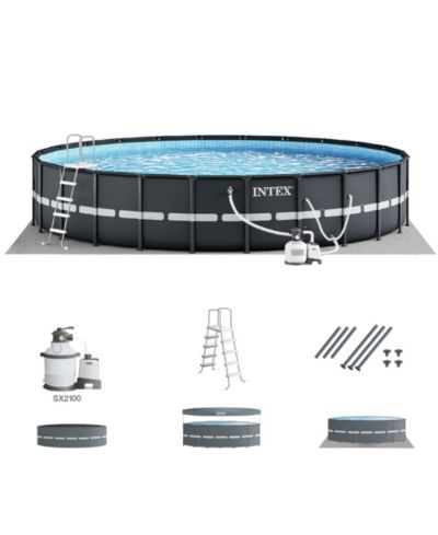 Intex 18Ft x 52In Ultra XTR Frame Round Above Ground Swimming Pool Set with Pump